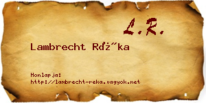 Lambrecht Réka névjegykártya